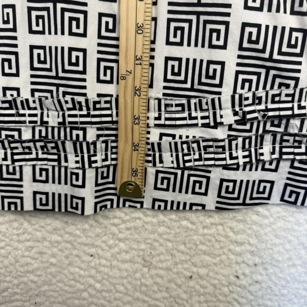 Tory Burch Dress Womens Size‎ 6 Navy White Geometric Sleeveless Zipper Pockets
